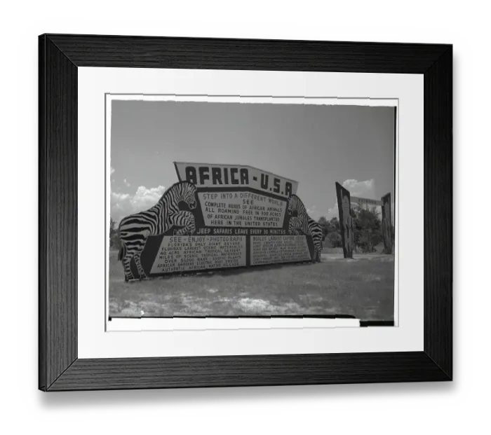 Framed Print : Sign at Entrance of Africa USA Framed Print : Sign at Entrance of Africa USA
