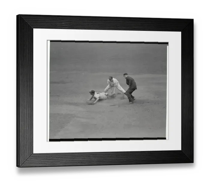 Framed Print : Chuck Diering Trying to Steal Second