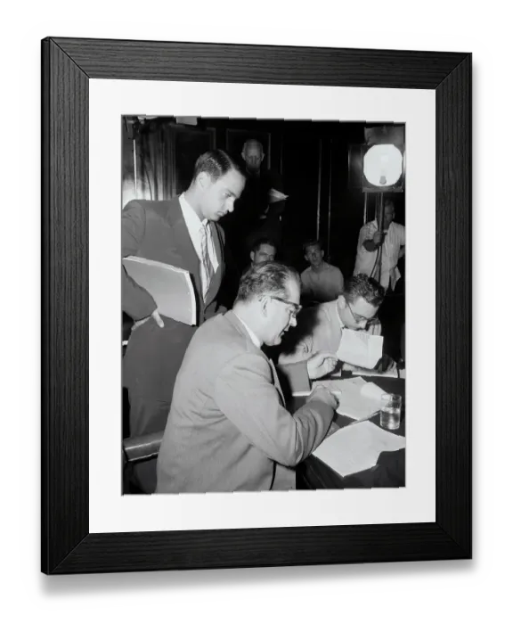 Framed Print : Roy Cohn Meeting With His Colleagues Framed Print : Roy Cohn Meeting With His Colleagues