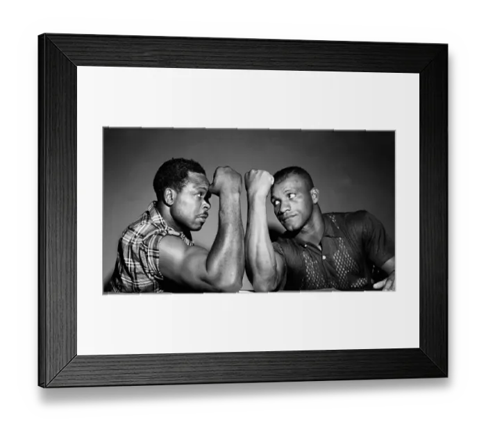 Framed Print : Archie Moore and Harold Johnson Comparing Arms Framed Print : Archie Moore and Harold Johnson Comparing Arms
