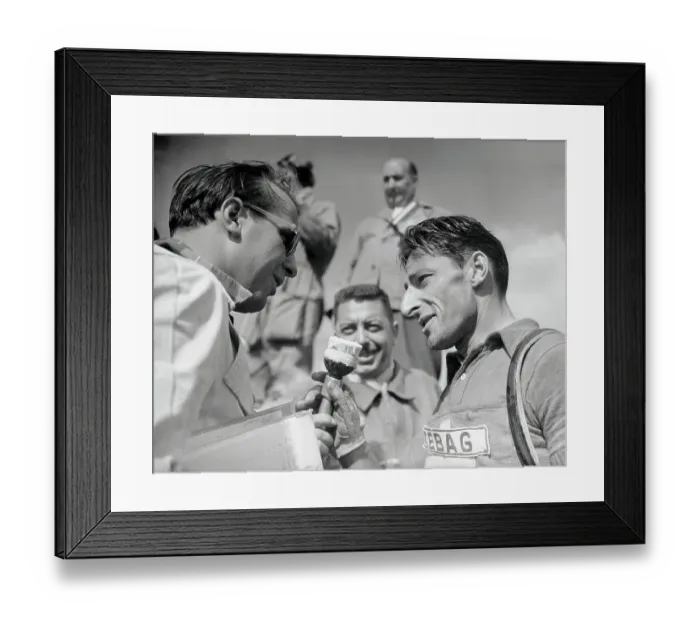 Framed Print : Ferdi Kubler Taking to Reporters Framed Print : Ferdi Kubler Taking to Reporters