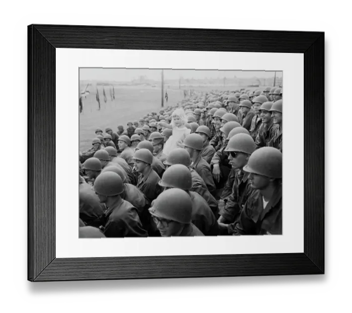 Framed Print : American Soldiers Holding Little Girl During Military Parade Framed Print : American Soldiers Holding Little Girl During Military Parade
