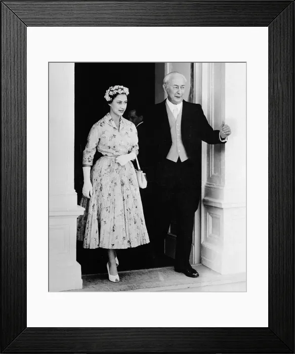 Framed Print : Portrait of Theodor Heuss and Princess Margaret Rose Framed Print : Portrait of Theodor Heuss and Princess Margaret Rose