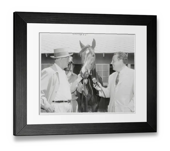 Framed Print : Harry Wismer Interviewing Racing Horse Framed Print : Harry Wismer Interviewing Racing Horse