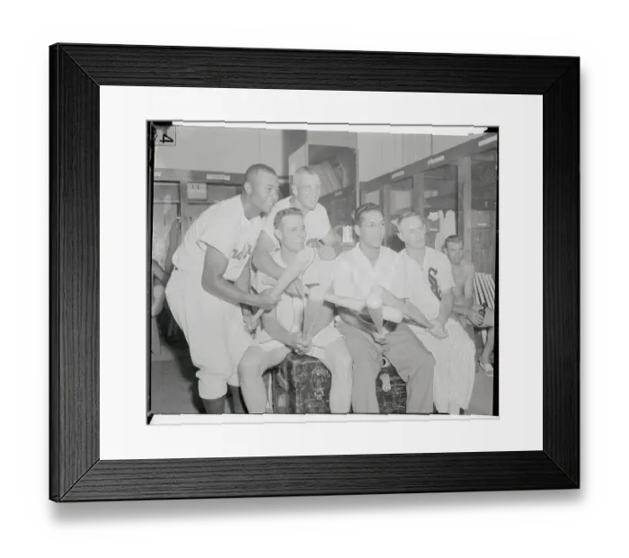 Framed Print : Baseball Players Posing in Cleveland Stadium Framed Print : Baseball Players Posing in Cleveland Stadium