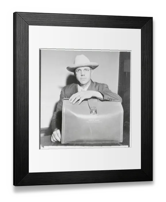 Framed Print : Attorney Silas C. Garrett Standing with His Briefcase Framed Print : Attorney Silas C. Garrett Standing with His Briefcase
