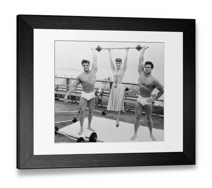 Framed Print : Dick Dubois and Steve Reeves with Debbie Reynolds Framed Print : Dick Dubois and Steve Reeves with Debbie Reynolds