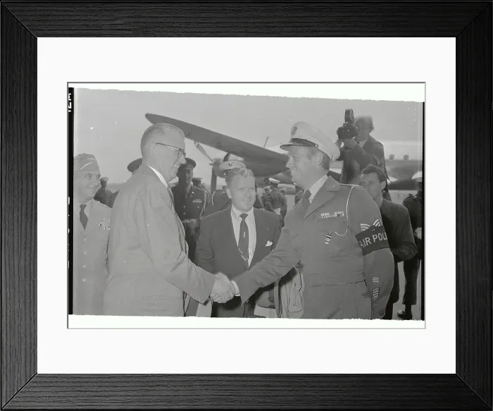 Framed Print : Robert Stevens Shaking Hands with Richard Widmark