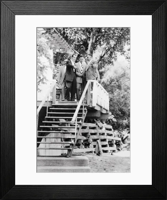 Framed Print : Sam Sheppard Showing Authorities Where Wife Was Found Framed Print : Sam Sheppard Showing Authorities Where Wife Was Found