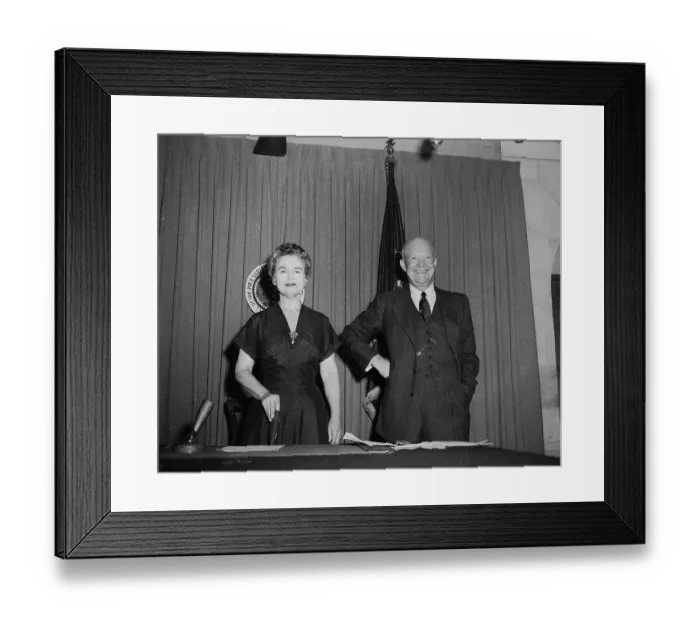 Framed Print : Portrait of President Eisenhower and Oveta Culp Hobby Framed Print : Portrait of President Eisenhower and Oveta Culp Hobby