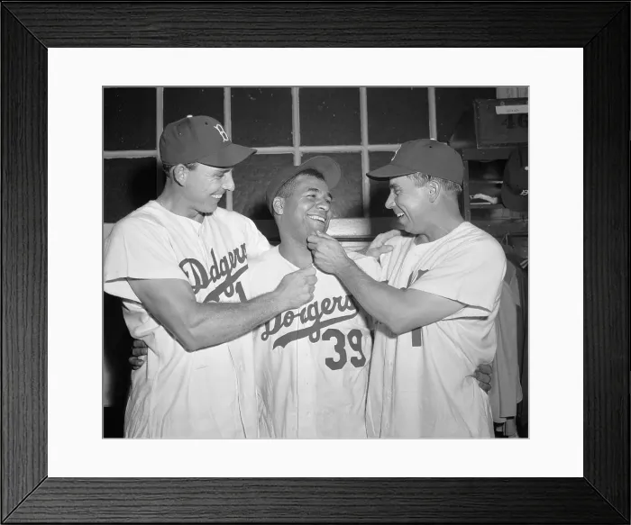 Framed Print : Brooklyn Dodgers in Locker Room After Winning Game Framed Print : Brooklyn Dodgers in Locker Room After Winning Game