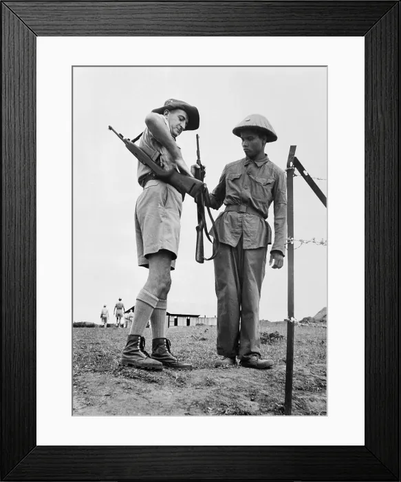 Framed Print : Military Police Comparing Weapons Framed Print : Military Police Comparing Weapons