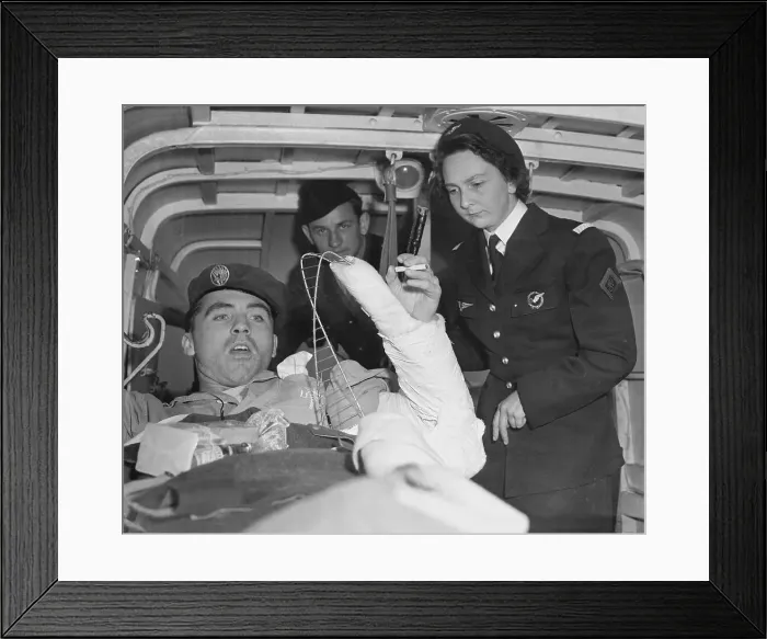 Framed Print : Genevieve de Galard Terraube with Wounded Soldier Framed Print : Genevieve de Galard Terraube with Wounded Soldier