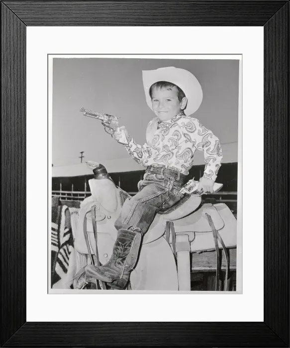 Framed Print : Child Dressed as Cowboy Framed Print : Child Dressed as Cowboy