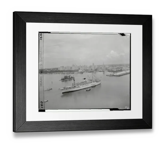 Framed Print : Aerial View of Tarsus Entering Miami Port Framed Print : Aerial View of Tarsus Entering Miami Port