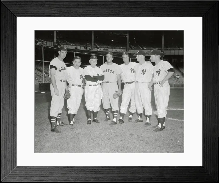 Framed Print : Baseball Players Posing Inside Stadium Framed Print : Baseball Players Posing Inside Stadium