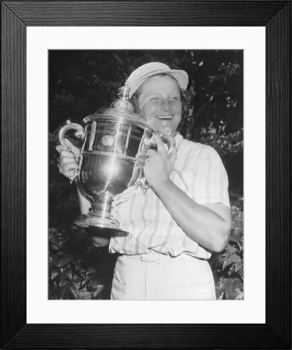 Framed Print : Babe Didrikson Holding Golf Trophy Framed Print : Babe Didrikson Holding Golf Trophy