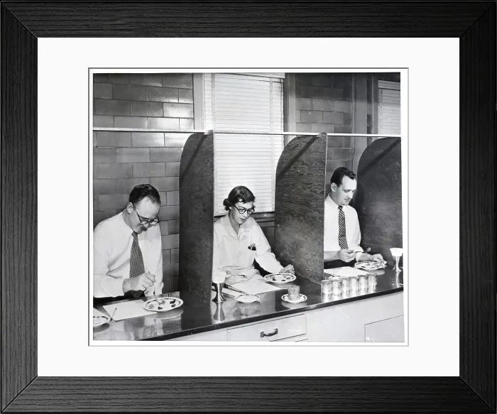 Framed Print : Tasters Eating In Separate Stalls Framed Print : Tasters Eating In Separate Stalls