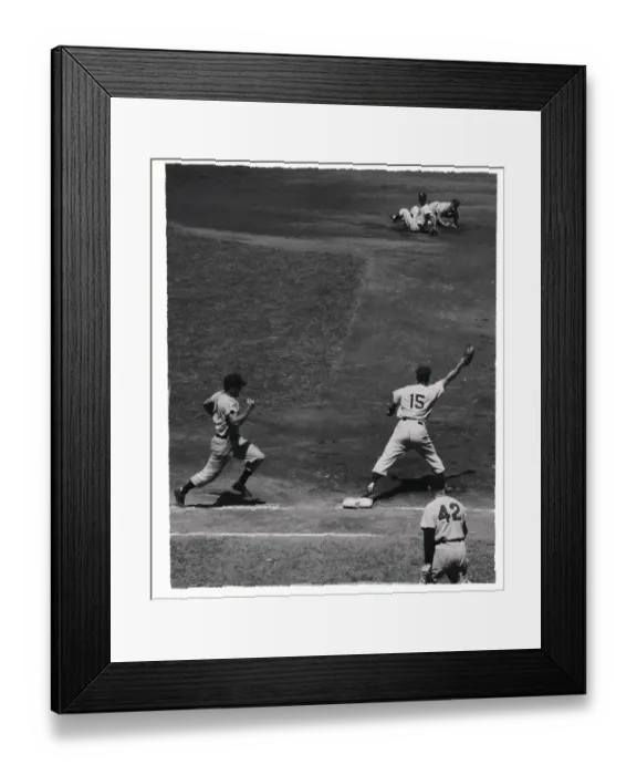 Framed Print : Cleveland Baseball Action on The Field Framed Print : Cleveland Baseball Action on The Field