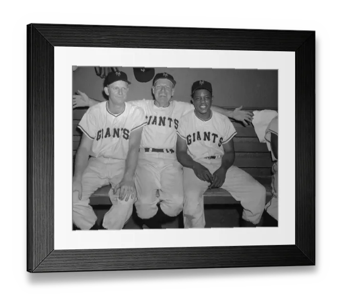 Framed Print : Manager Leo Durocher with Whitey Lockman and WIllie Mays Framed Print : Manager Leo Durocher with Whitey Lockman and WIllie Mays