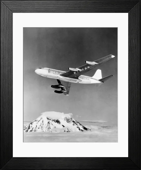 Framed Print : Large Aircraft Flying over Mountainous Region Framed Print : Large Aircraft Flying over Mountainous Region