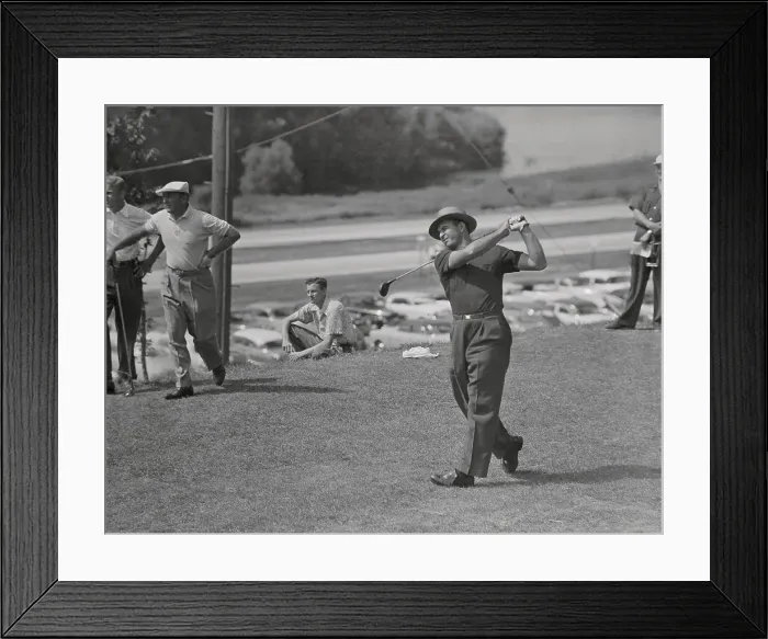 Framed Print : Sam Snead Swinging on The Golf Course Framed Print : Sam Snead Swinging on The Golf Course