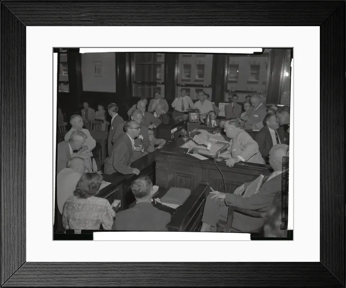 Framed Print : Attorneys and Coroner at Inquest into Thorne Death Framed Print : Attorneys and Coroner at Inquest into Thorne Death