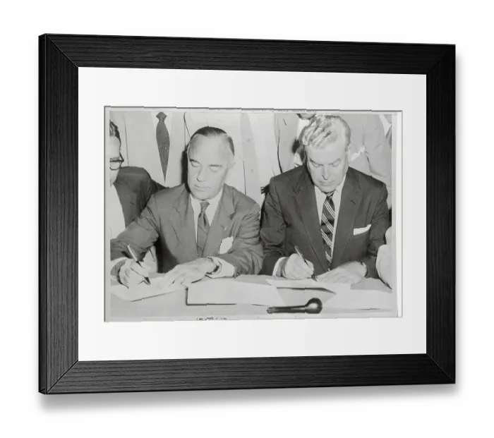 Framed Print : John Stephens and David McDOnald Signing Paper Framed Print : John Stephens and David McDOnald Signing Paper