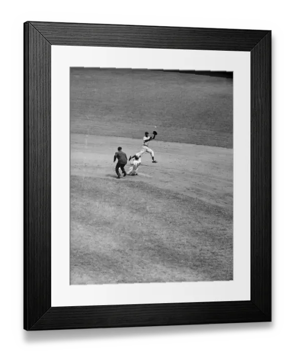Framed Print : Ernie Banks Making Catch During Game Framed Print : Ernie Banks Making Catch During Game