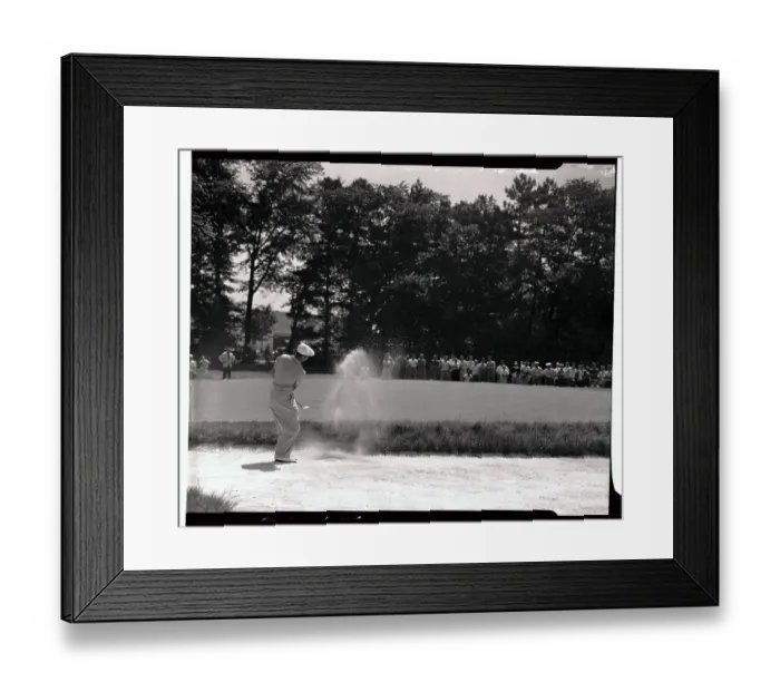 Framed Print : Ben Hogan Swinging in Sand Trap