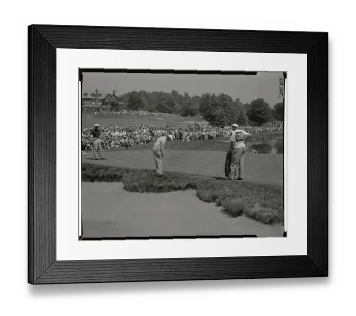Framed Print : Ben Hogan Swinging from Sandtrap