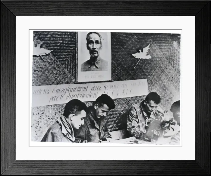 Framed Print : French Captives Under Picture Of Ho Chi Minh Framed Print : French Captives Under Picture Of Ho Chi Minh