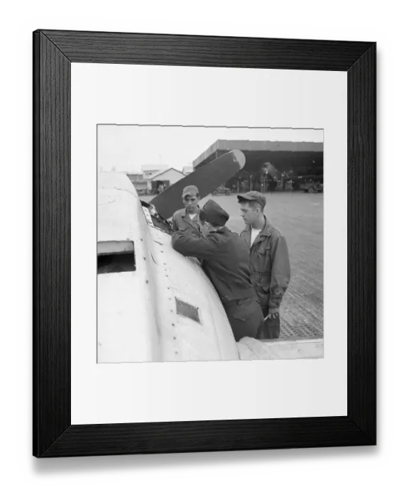 Framed Print : Air Force Technicians Conversing