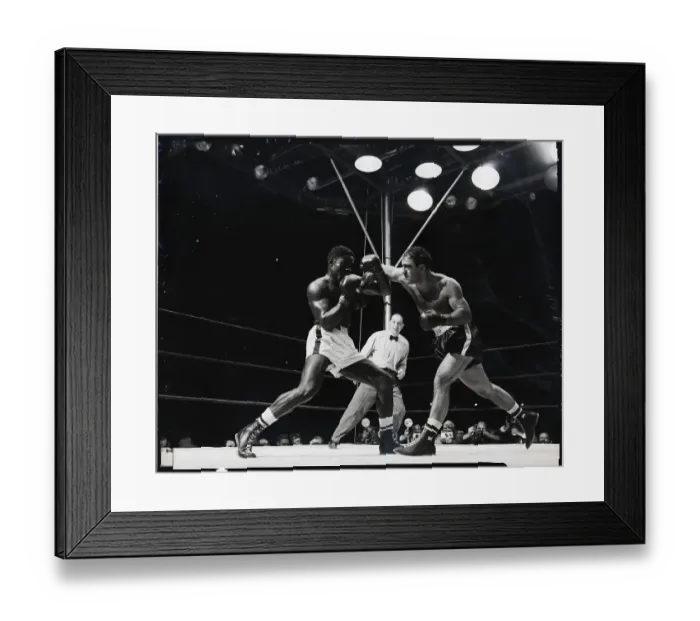 Framed Print : R.Marciano Punches Ezzard Charles Face Framed Print : R.Marciano Punches Ezzard Charles Face