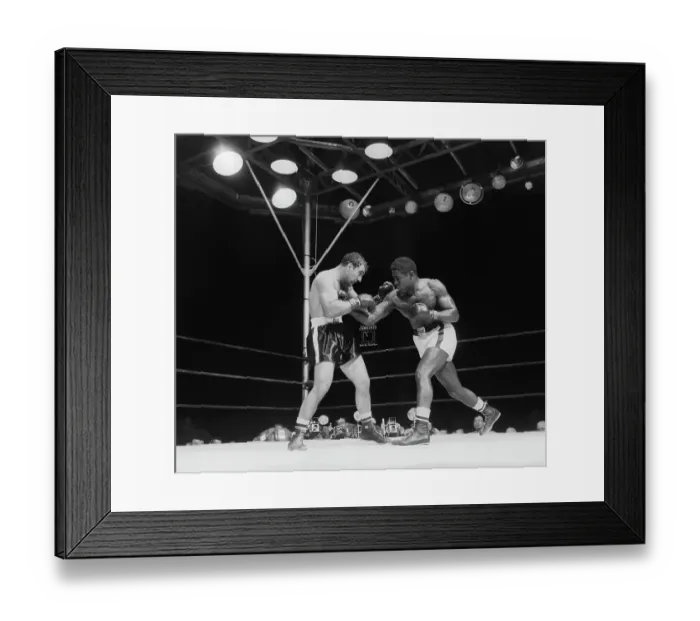 Framed Print : Ezzard Charles Hits Rocky Marciano Chest Framed Print : Ezzard Charles Hits Rocky Marciano Chest