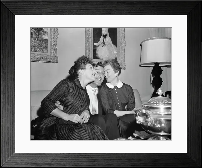Framed Print : Danny Thomas with His Female Friends Framed Print : Danny Thomas with His Female Friends