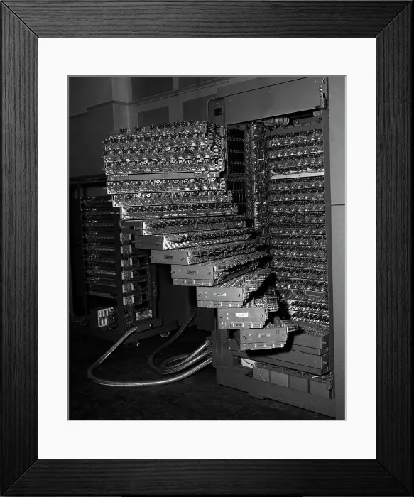 Framed Print : Computer Brain, Staged Trays with Tubes