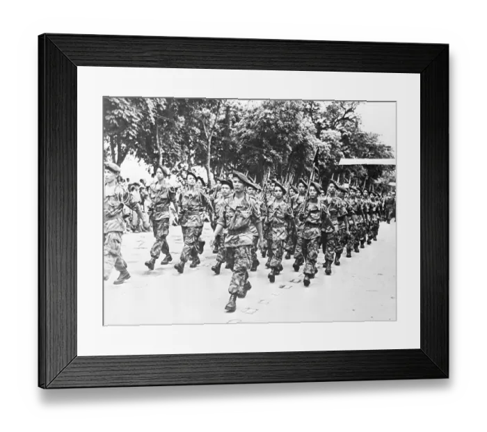 Framed Print : Military Parade; Troops In Fatigues Marc