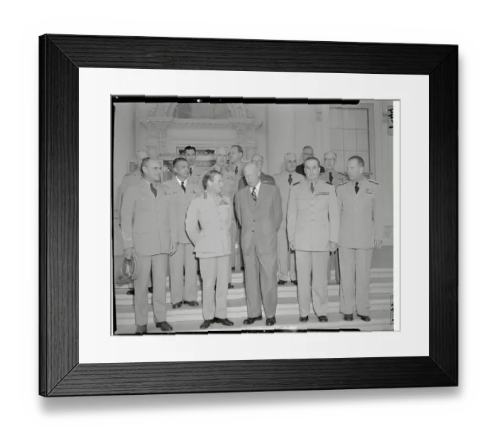Framed Print : Military Officers With President Framed Print : Military Officers With President