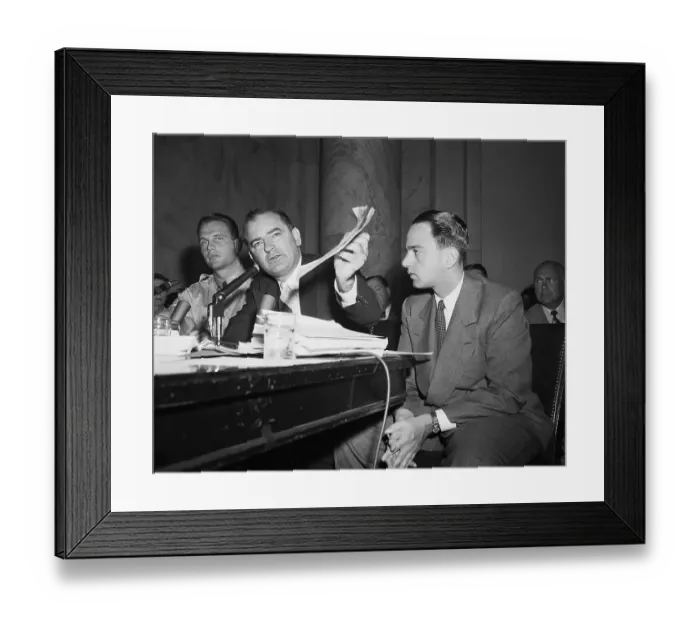 Framed Print : Joseph McCarthy and David Schine Shown at Hearing Framed Print : Joseph McCarthy and David Schine Shown at Hearing