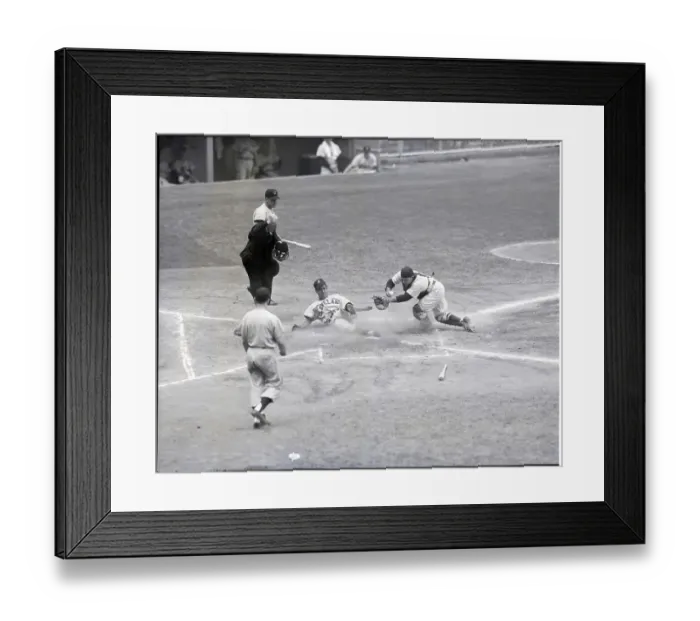 Framed Print : Bobby Avila Tagged Out At Home Plate Framed Print : Bobby Avila Tagged Out At Home Plate
