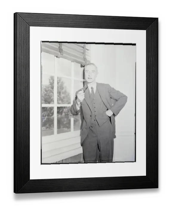 Framed Print : Dr. Robert Oppenheimer Standing W / Pipe