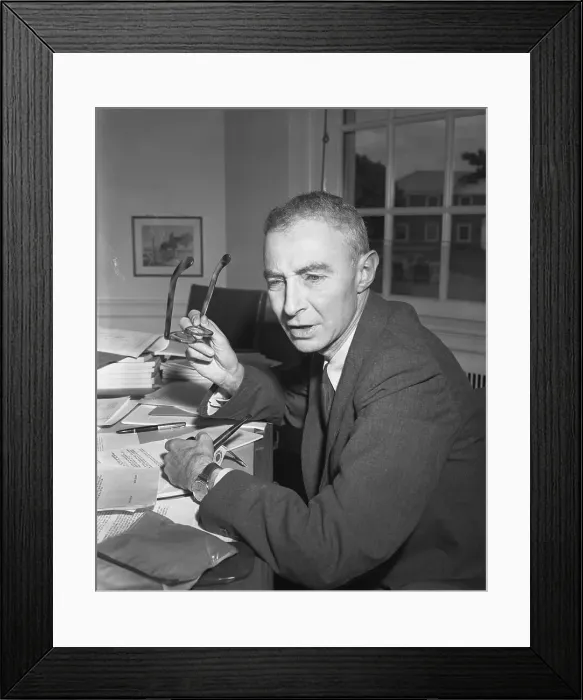 Framed Print : J.Robert Oppenheimer Seated at Desk in Office Framed Print : J.Robert Oppenheimer Seated at Desk in Office