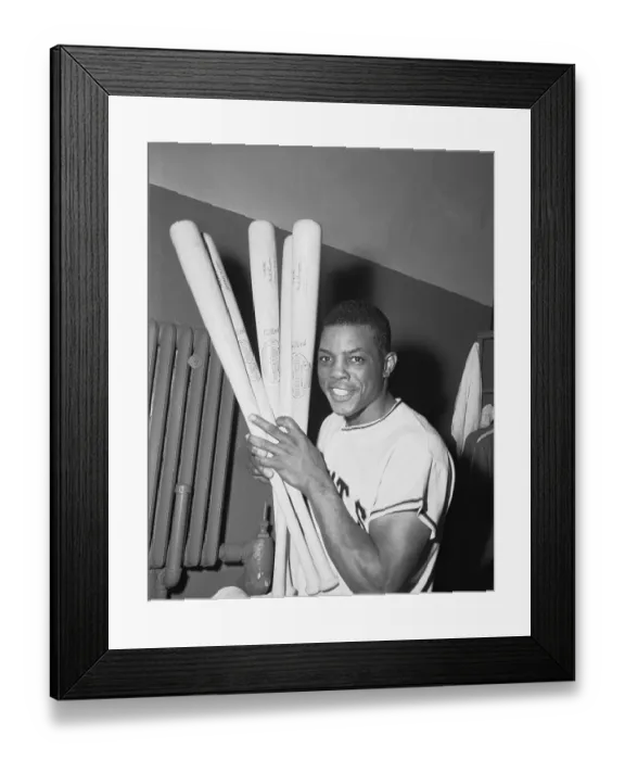 Framed Print : Willie Mays Holding Baseball Bat Collection Framed Print : Willie Mays Holding Baseball Bat Collection