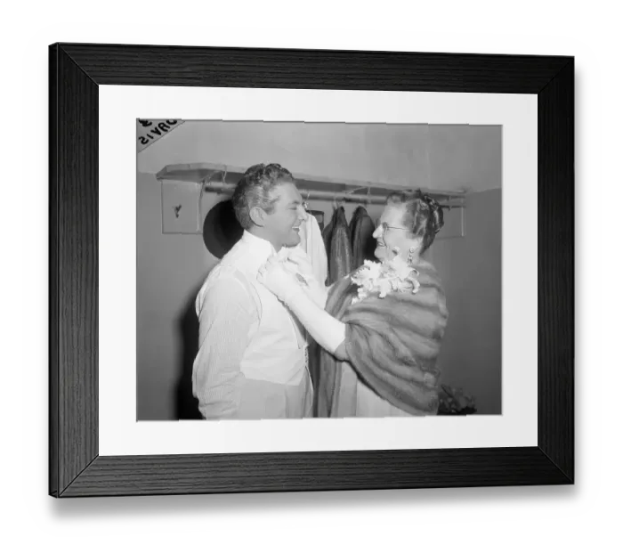 Framed Print : Liberace Gets Help from Mother