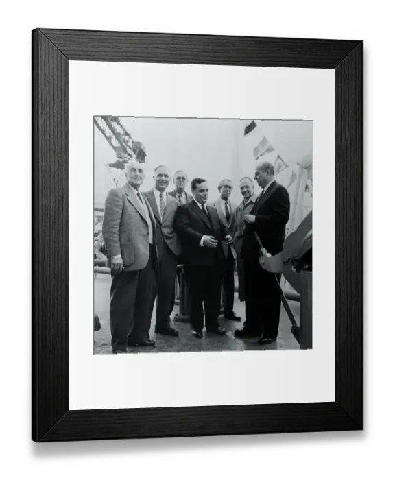 Framed Print : Aristotle Onassis Standing With Businessmen Framed Print : Aristotle Onassis Standing With Businessmen