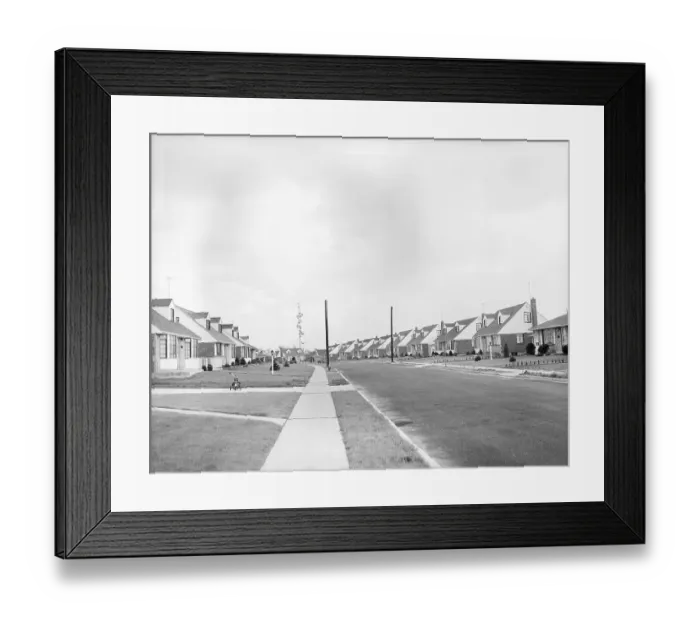 Framed Print : Houses In Levittown, Long Island Framed Print : Houses In Levittown, Long Island