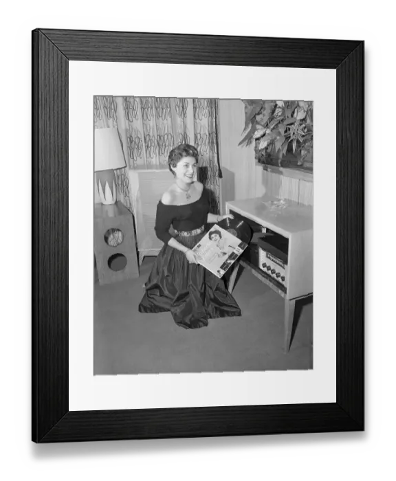 Framed Print : Opera Singer Roberta Peters While Playing Record Albums Framed Print : Opera Singer Roberta Peters While Playing Record Albums