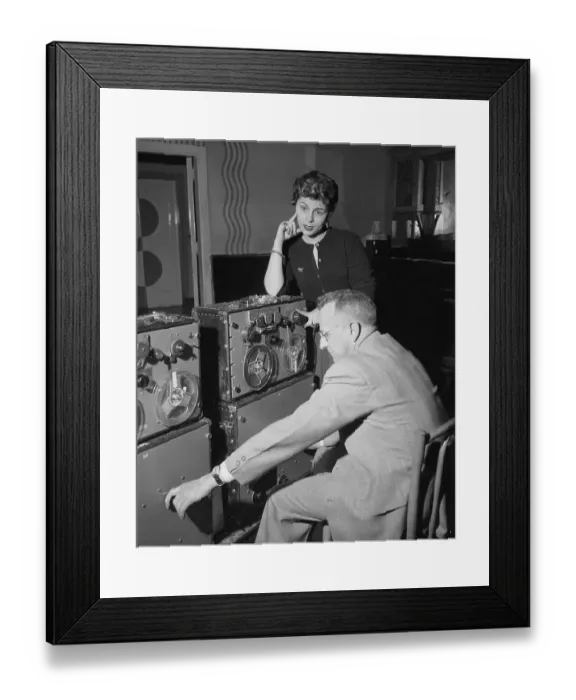 Framed Print : Opera Singer Roberta Peters with a Recording Assistant