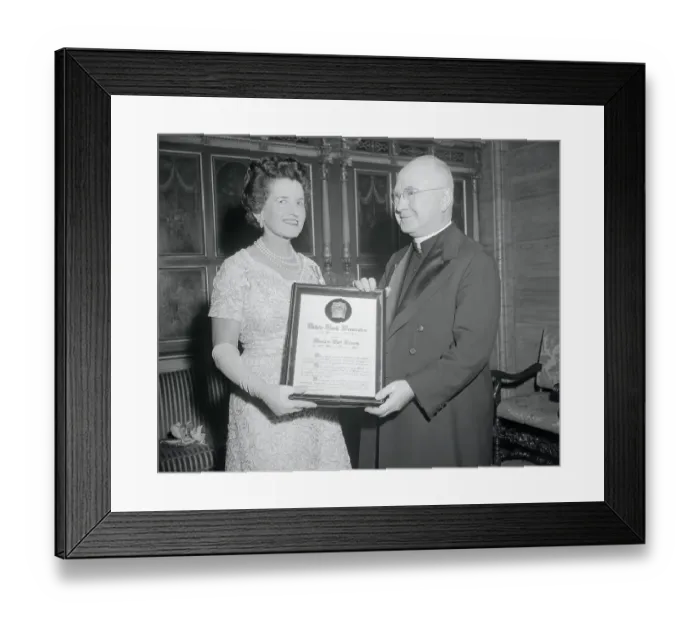 Framed Print : Francis Cardinal Spellman Awarding Rose Kennedy Framed Print : Francis Cardinal Spellman Awarding Rose Kennedy